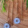 Boucles d'Oreilles Etoiles Dorées et Blanches