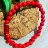 Bracelet en perles de bois rouge