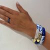Bague en perles de bois bleu marine – Image 2