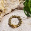 Bague en perles de bois kaki