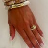 Bague en perles de bois blanc – Image 3