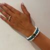 Bracelet en perles de bois blanc – Image 2